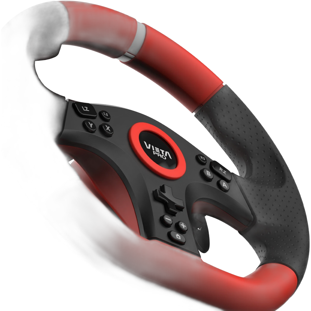 Vieta Pro Speedy Negro y Rojo — Volante de carreras con pedales para gaming