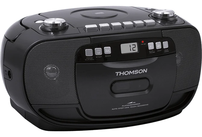 Thomson RK200CD, vista en perspectiva del reproductor de CD y cassette
