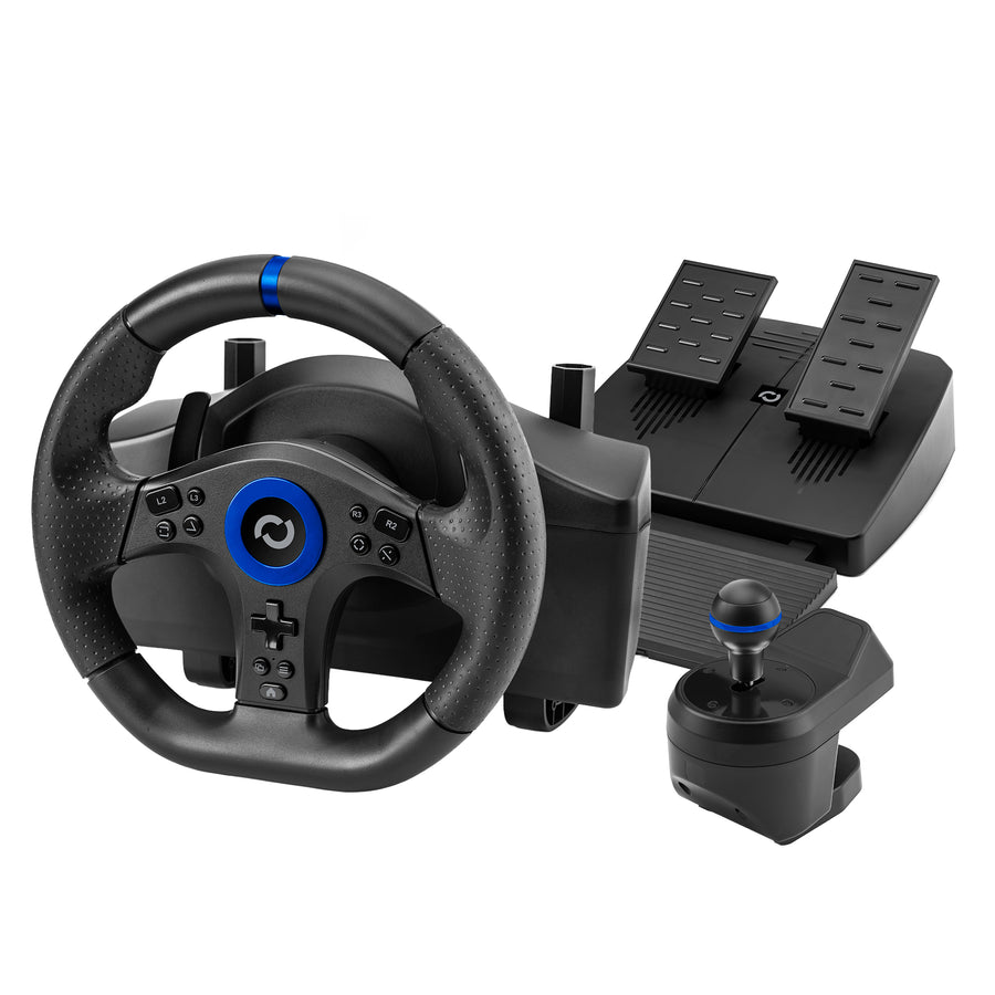 Blade BR5 Racing Wheel Negro — Volante gaming con pedales para PS5 y PC