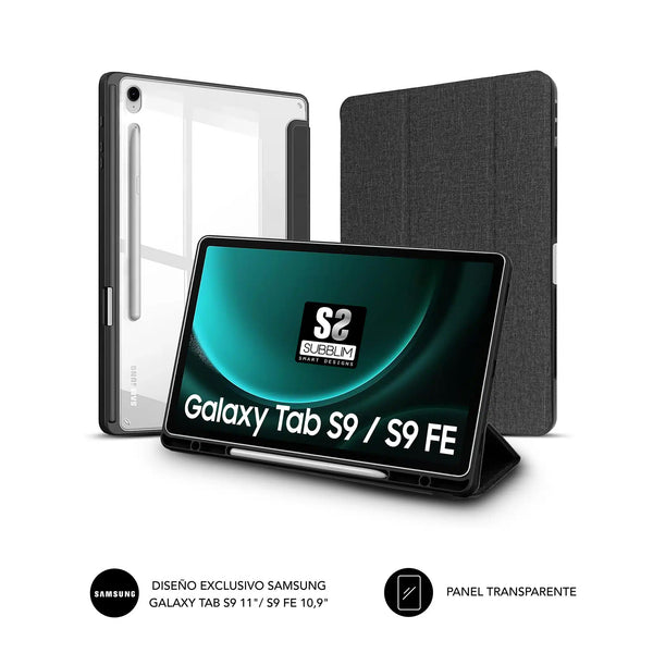 Funda Subblim Clear Shock Case Negra para Samsung Galaxy Tab S9/S9 FE 10,9″