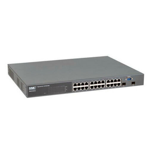 Switch SMC SMC8124PL2 Gestionable 24p GIGABIT PoE TigerSwitch 10/100/1000 Usado