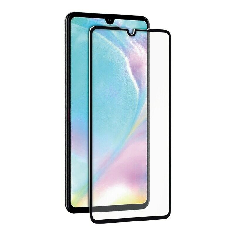 Protector de pantalla Muvit para Huawei P30 vidrio templado plano marco negro.