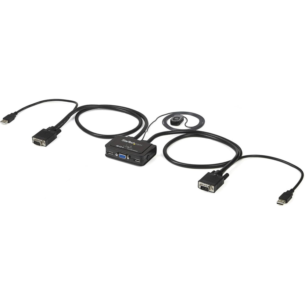 Switch Conmutador StarTech KVM de Cable con 2 Puertos VGA USB Alimentado por USB
