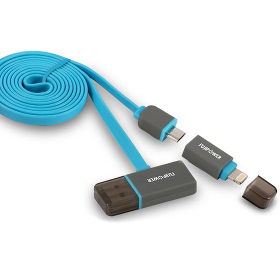 Cable Fujipower Usb Para Micro USB / Apple 1m Azul.