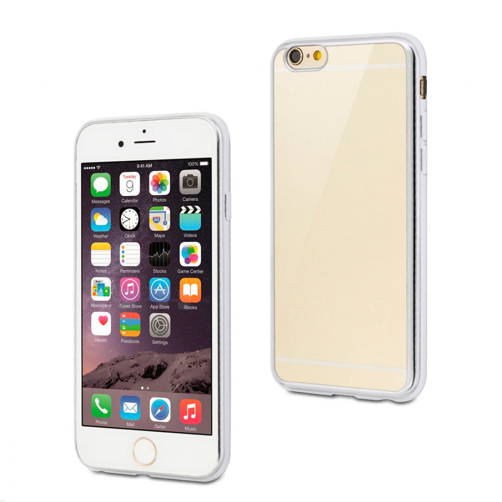 Funda Muvit Life Bling para Apple iPhone 6/6s Transparente con Marco Plata.