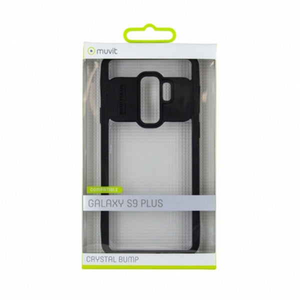 Funda Muvit Cristal Soft Bump para Samsung Galaxy S9 Plus borde negro.