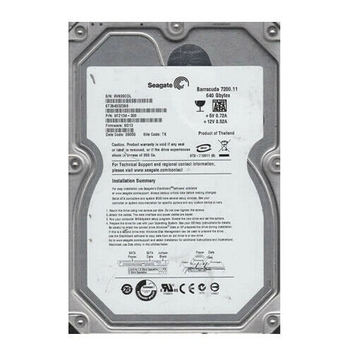 Disco Duro Seagate Momentus 7200.11 ST3640323AS 640GB SATA 3,5» 7200RPM Usado.