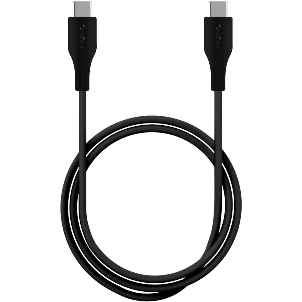 Cable Puro de TPE de USB Tipo-C a Tipo-C negro