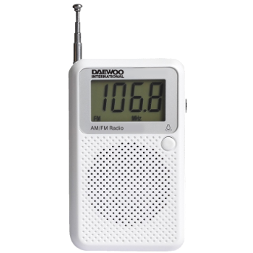Radio de Bolsillo digital Daewoo AM/FM DRP-115 color blanco (NUEVO)