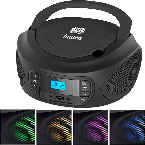 Reproductor CD Lauson LLB798 – Boombox Multicolor LED Negro