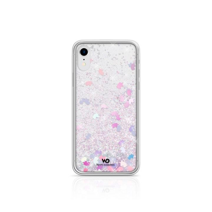 Funda White Diamonds Sparkle para Apple iPhone XR diseño unicornios.