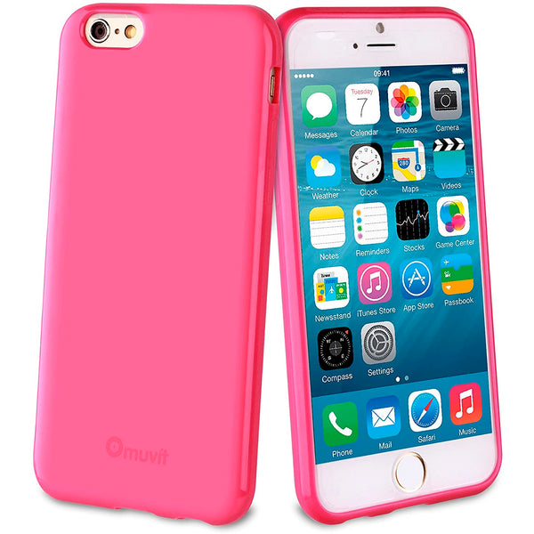 Funda Muvit minigel fina para Apple iPhone 6 color rosa.