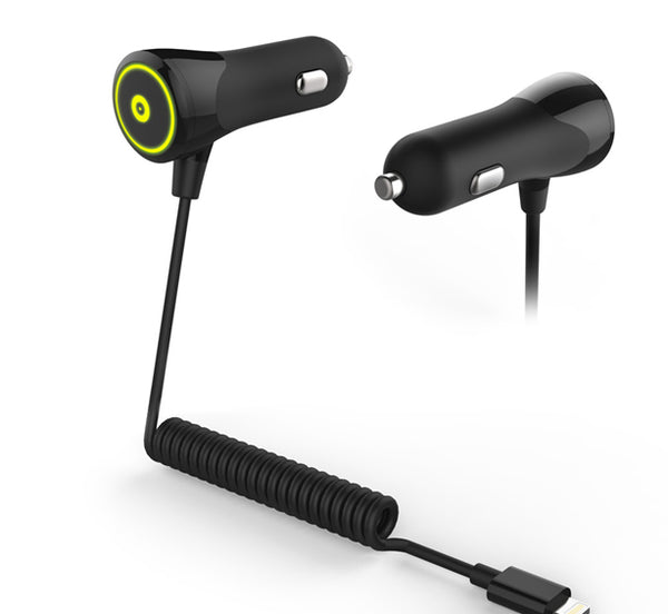 Cargador Coche Muvit conector 8 pins 1000mA Apple iPhone color negro cable 1.8m