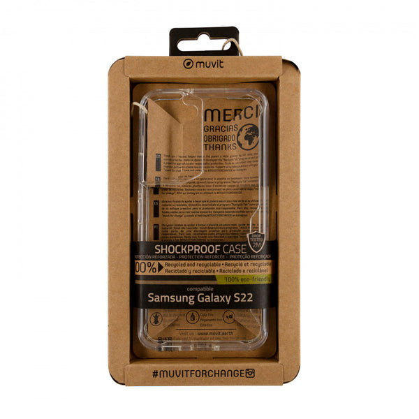 Funda Muvit for Change Shockproof 2m para Samsung Galaxy S22 5G transparente.