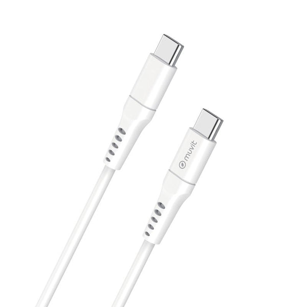 Cable Muvit for Change USB-C a USB-C 3A/60W 1.2m Blanco