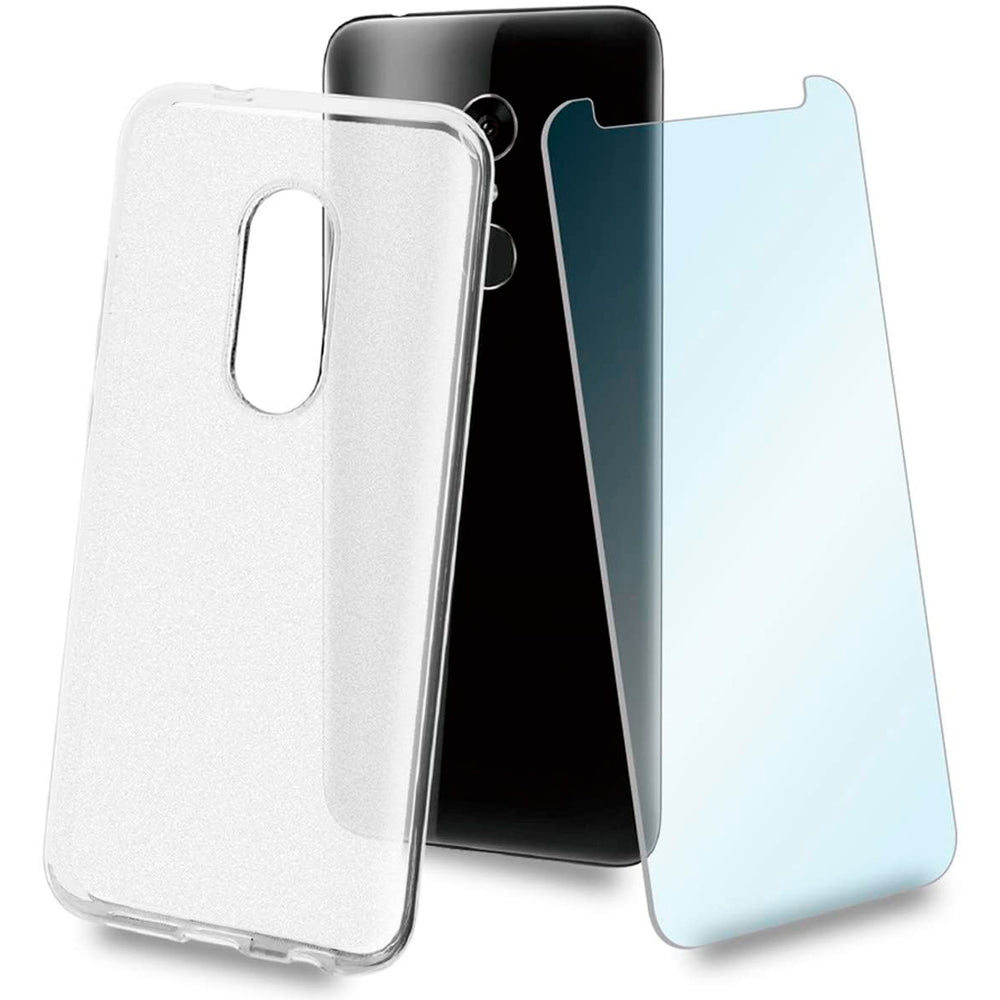 Pack Muvit Funda Alcatel 3 y Protector Pantalla Vidrio Templado Plano.