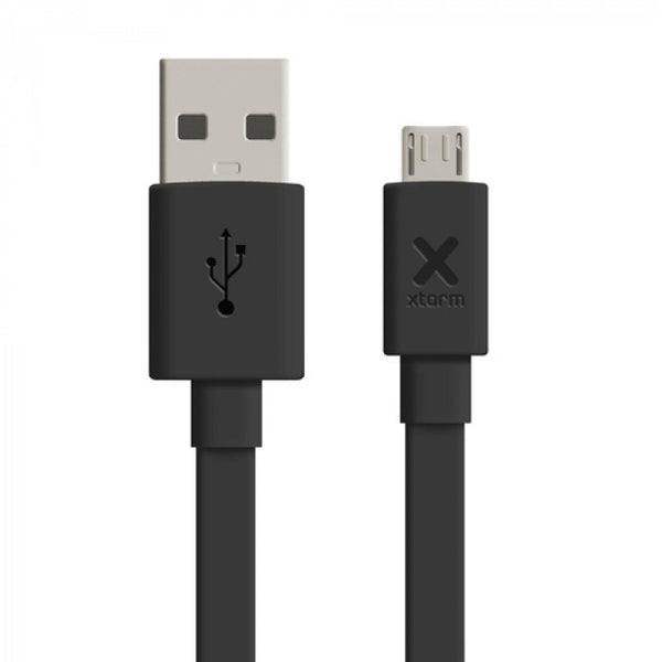 Cable plano XTorm USB A a Micro-USB 3 metros negro