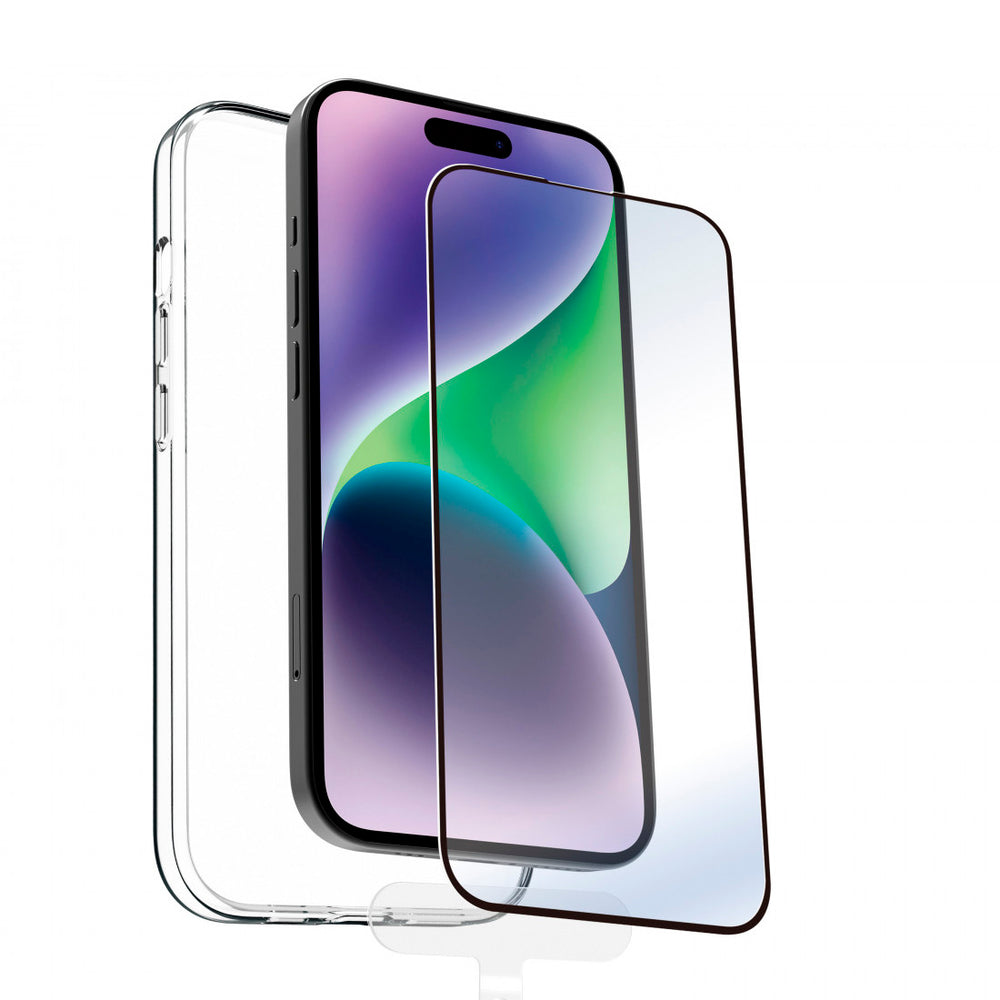 Muvit for change funda Apple iPhone 15 + protector de pantalla vidrio templado