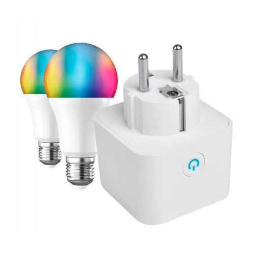 Pack Smart: Enchufe Inteligente + 2 bombillas A60 E27 800lm