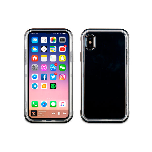 Pack Muvit Apple iPhone X/Xs Funda Cristal bump + protector pantalla vidrio tem.