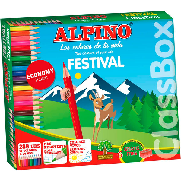 Lapices de colores Alpino festival classbox caja de 288 unidades 12 colores