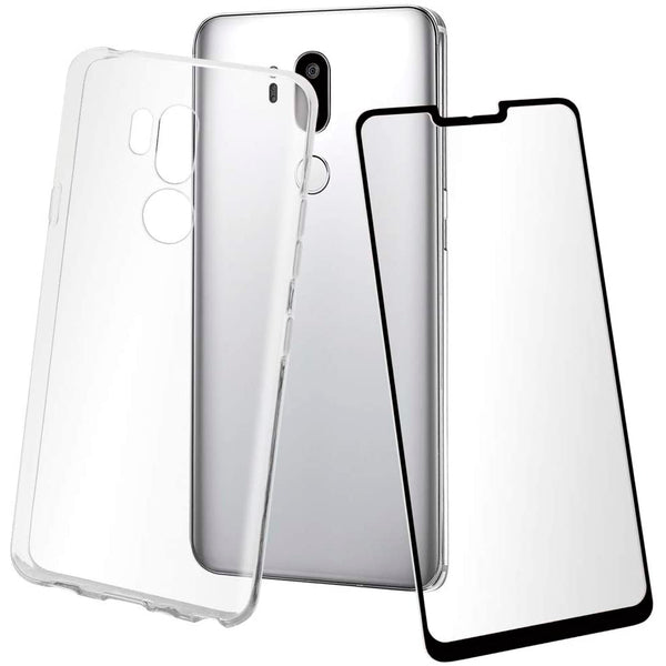 Pack Muvit Cristal Soft para LG G7 ThinQ transparente+Protector vidrio templado
