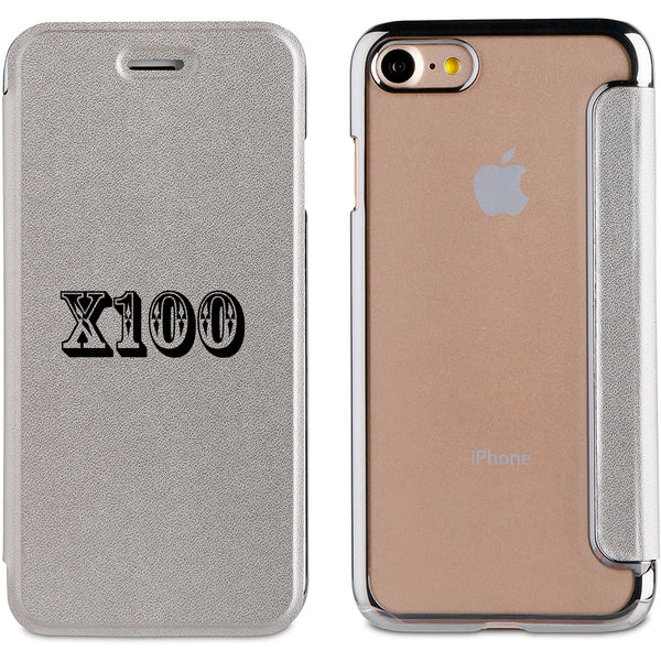 100 Fundas Muvit Life Bling Folio con Marco Plata para Apple iPhone 7/8