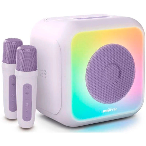 Altavoz BigBen PARTYBTKML Bluetooth LED con 2 Micrófonos Karaoke Lila