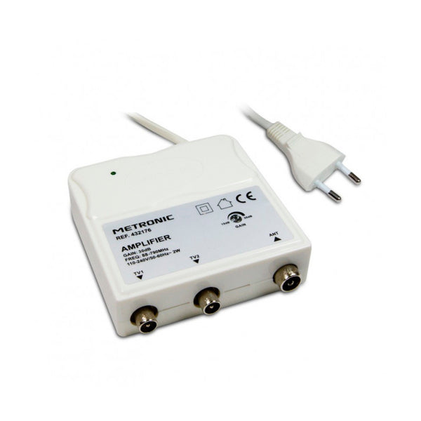 Amplificador de interior+ajuste de ganancia FM-UHF Metronic 432176 blanco