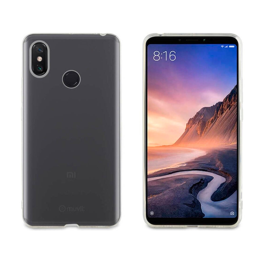 Pack Muvit Xiaomi Mi MAX 3 funda Cristal Soft transparente + protector vidrio