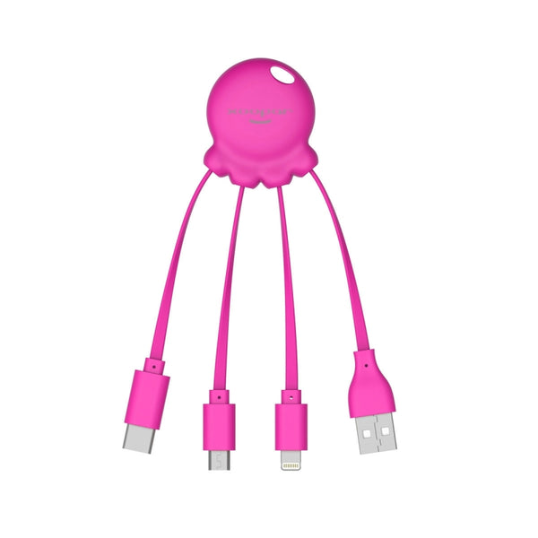 Adaptador USB multiconector Xoopar Octopus orificio para llavero rosa