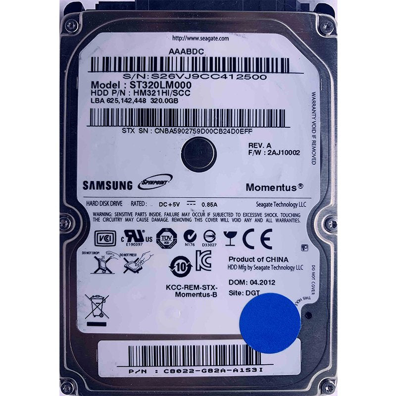 Disco Duro Samsung Momentus 320GB 5400RPM SATA 2.5» ST320LM000 Usado