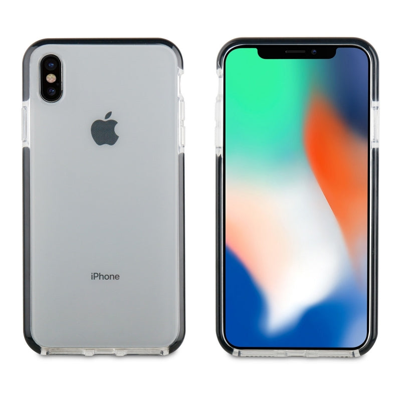 Funda Muvit Tiger Soft Apple iPhone XS Max shockproof 2m transp.+borde negro.