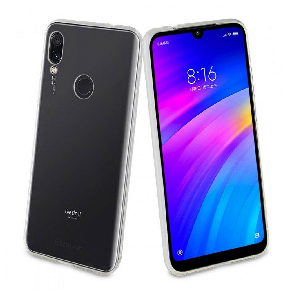 Pack Muvit Xiaomi Redmi 7 funda Cristal Soft transparente + protector pantalla.