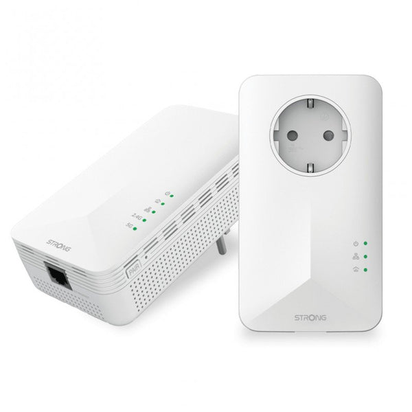 2 Adaptadores Strong Powerline 1000 Mbit/s Ethernet Wifi Blanco