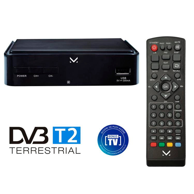 Decodificador Digital terrestre Majestic DEC 665 DVB-T/T2 HD USB