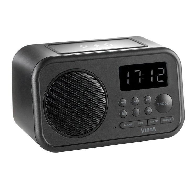 Radio despertador Vieta Pro Wake VH-AQ100BK FM Bluetooth Carga inductiva USB