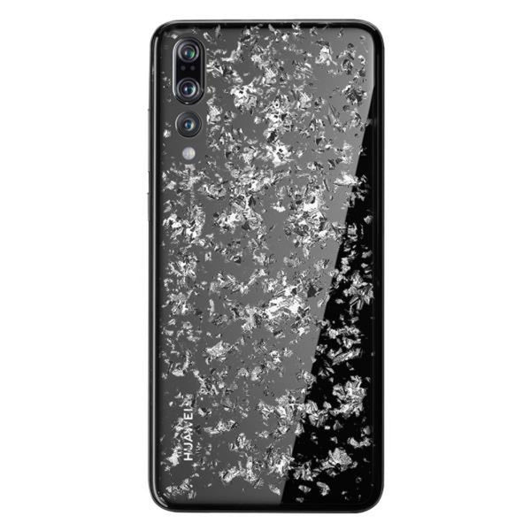 Carcasa Puro »Glam-Ice Light» para Huawei P20 Pro con detalles metálicos plata.