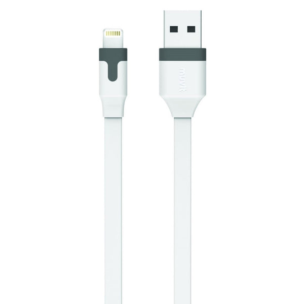 Cable Muvit USB a conector de 8 pins MFI 2.4A 1m blanco.