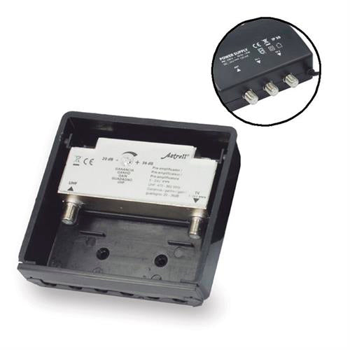Amplificador de señal Astrell exterior 2 salidas 011931 ganancia 36 dB