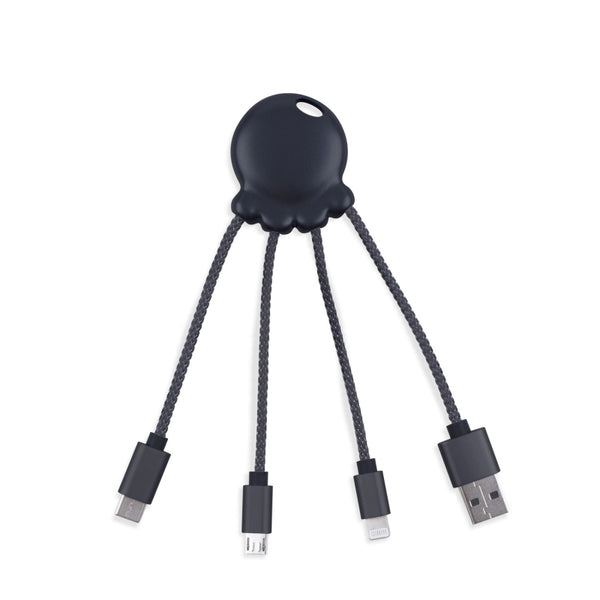 Adaptador USB multiconector Xoopar Octopus orificio llavero negro metalizado