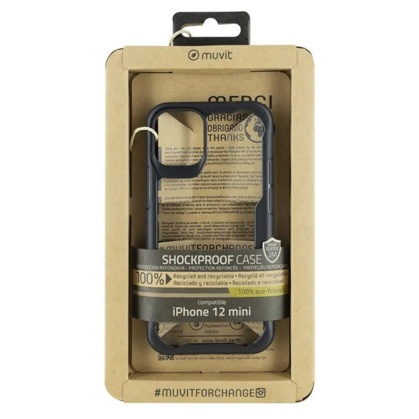 Funda Muvit for Change Shookproof para Apple iPhone 12 Mini transparente/negra