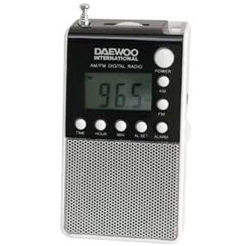 Radio Daewoo AM/FM con altavoz incorporado DRP-21W **Embalaje dañado, nuevo**