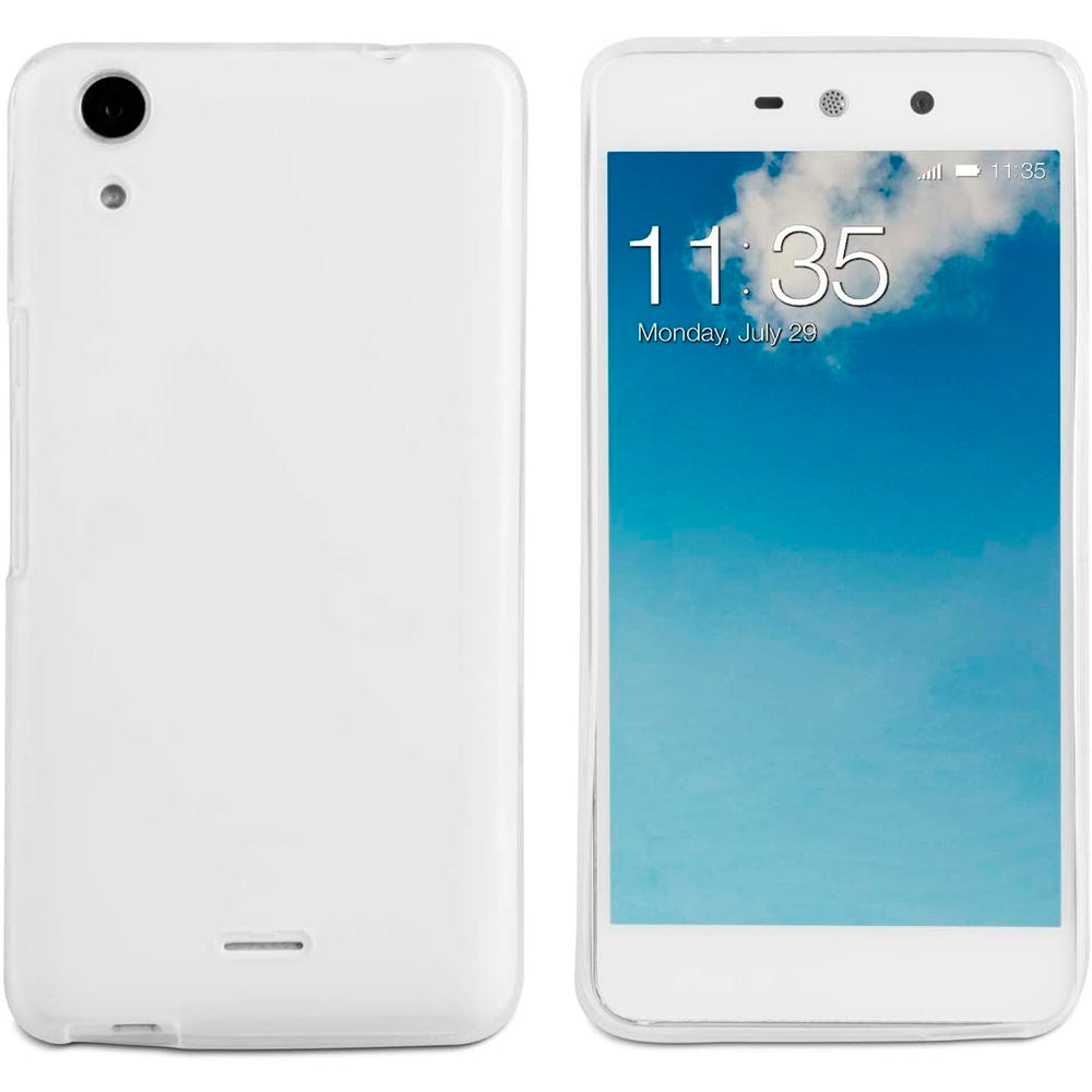 Funda original Made for Wiko minigel para Wiko Rainbow Up color transparente.