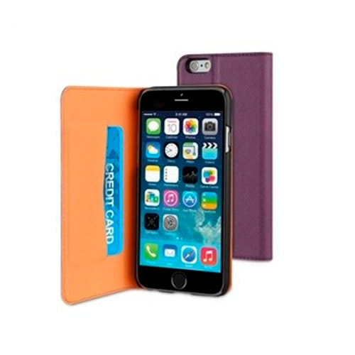 Funda Muvit Wallet Folio con función soporte para Apple iPhone 6 lila y naranja