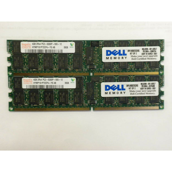 Módulo de memoria original Dell SNPJK002CK2/8G – 8GB (2X4GB) PC2-5300 Usada.