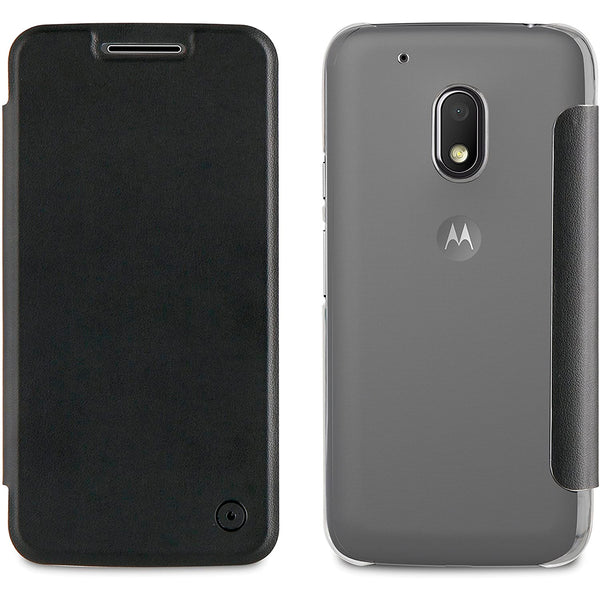 Funda de Libro Billetera Cristal Muvit para Motorola Moto G4 Play negro.