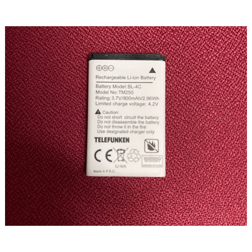 Batería Litio original para Telefunken TM250 3.7V 800mAh