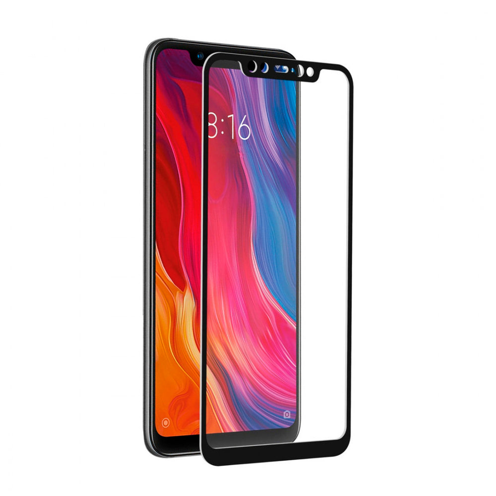 Protector de pantalla Muvit para Xiaomi MI 8 vidrio templado plano marco negro.