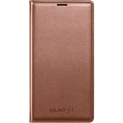 Funda original Samsung Flip Wallet para Samsung Galaxy S5 color oro